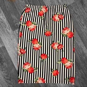 LIVERPOOL Stripes/floral  pencil skirt